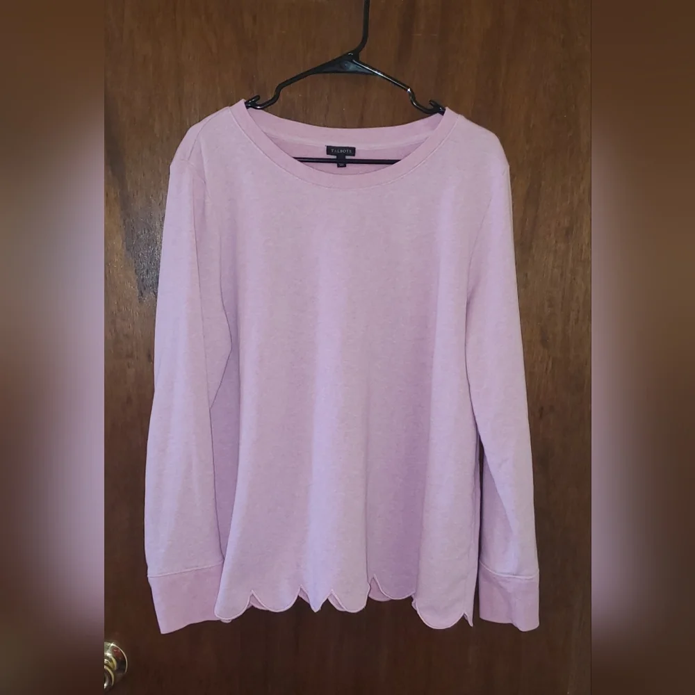 Talbots Pink Scalloped Hem Top - Picture 1 of 3